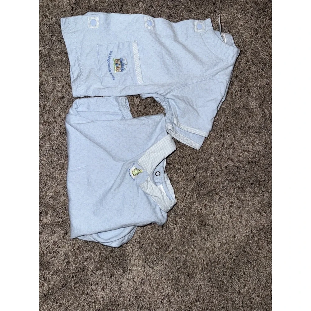 McBaby Baby Boys Blue‎ 2 pc. romper  outfit Size 6-9 months Kingdom Fairytale